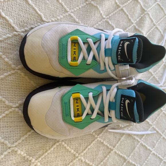Nike Kids Sneakers in White, Green, and Yellow - Picture 1 of 4